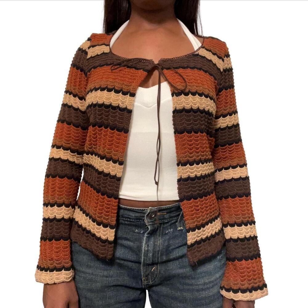 Reference Vintage Brown Autumn Knit Blazer, Small